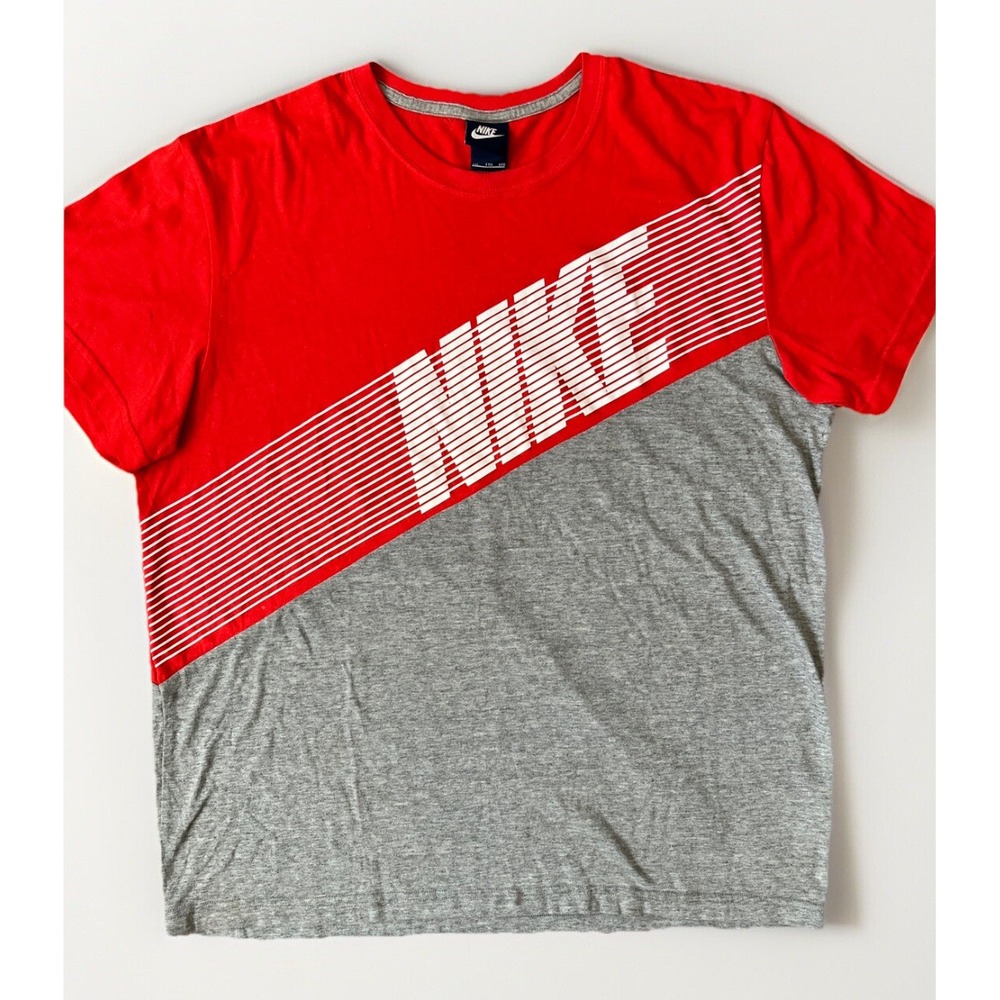 Nike Vintage‎ 80s Blue Tag Logo T Tee Shirt Jordan Gray Orange XXL